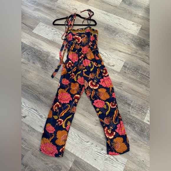 Jaase Women's Wonderland Jumpsuit in Caviar Pants Blue/Pink Size XS - Picture 3 of 6